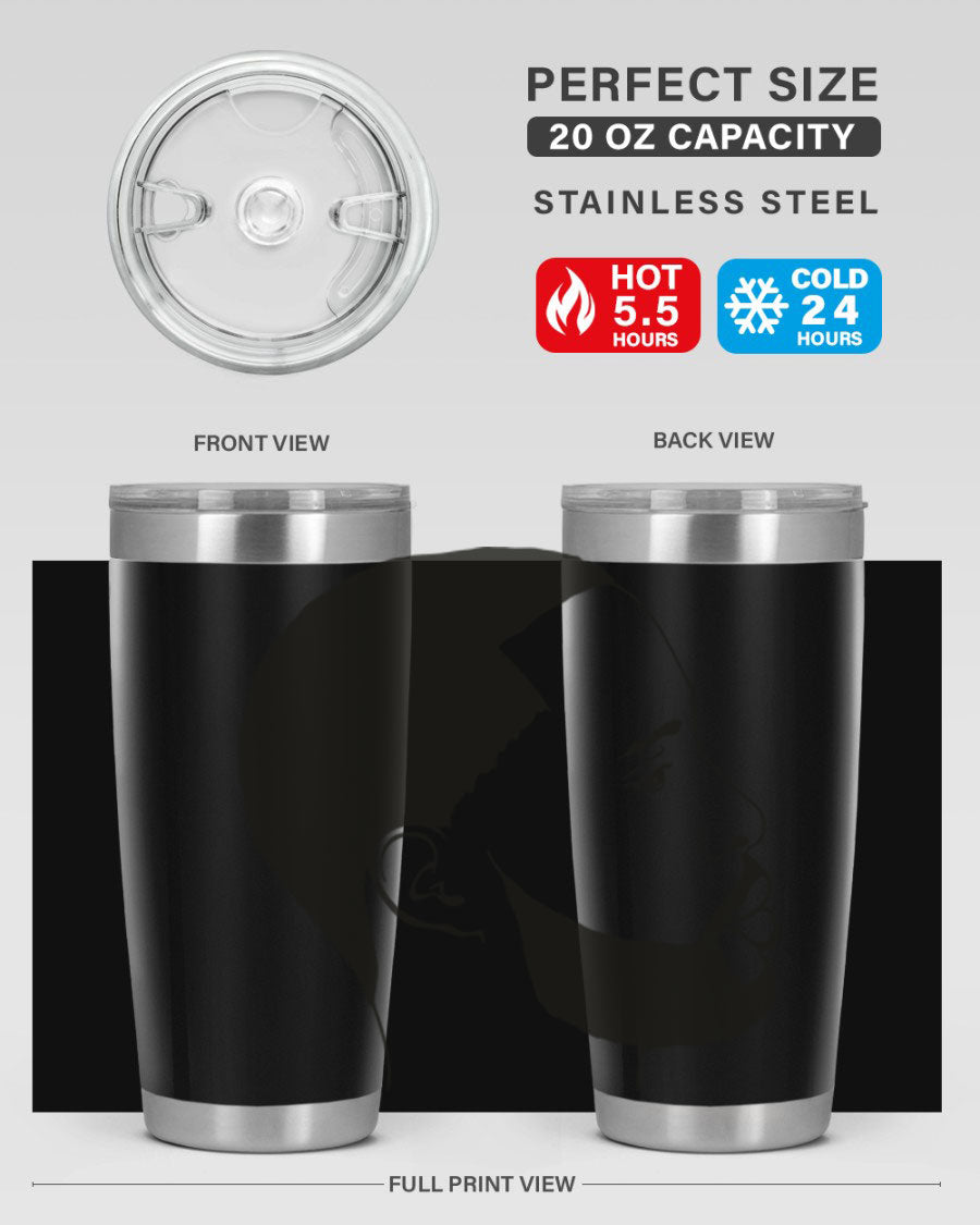 Beardman 54# black tumbler with double wall vacuum stainless steel design, featuring a drink-thru lid and copper lining.