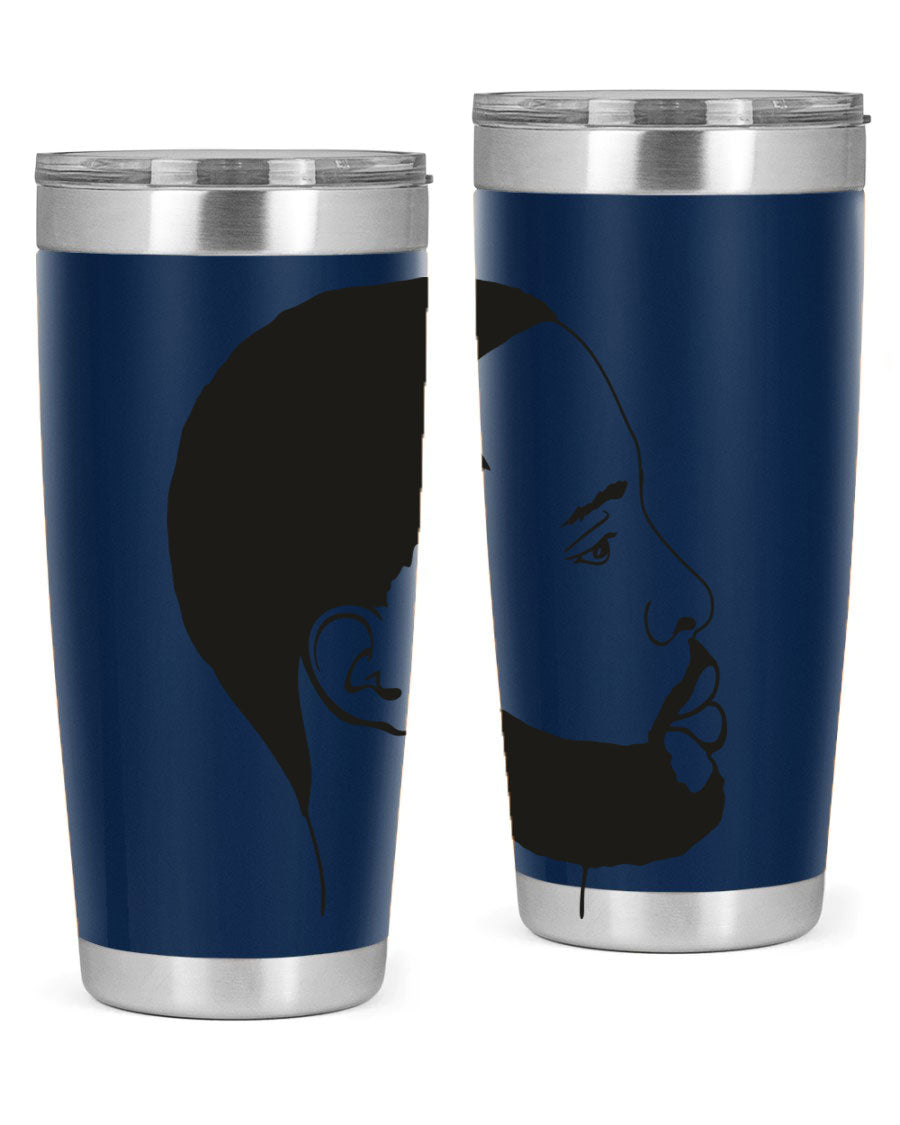 Beardman 54# black tumbler with double wall vacuum stainless steel design, featuring a drink-thru lid and copper lining.