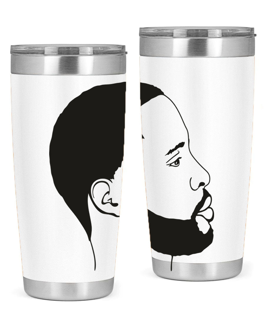 Beardman 54# black tumbler with double wall vacuum stainless steel design, featuring a drink-thru lid and copper lining.