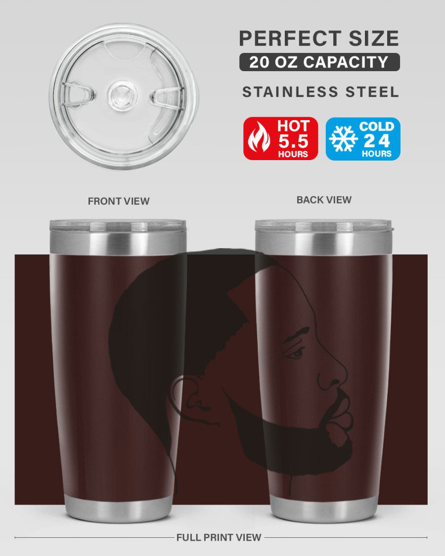 Beardman 54# black tumbler with double wall vacuum stainless steel design, featuring a drink-thru lid and copper lining.