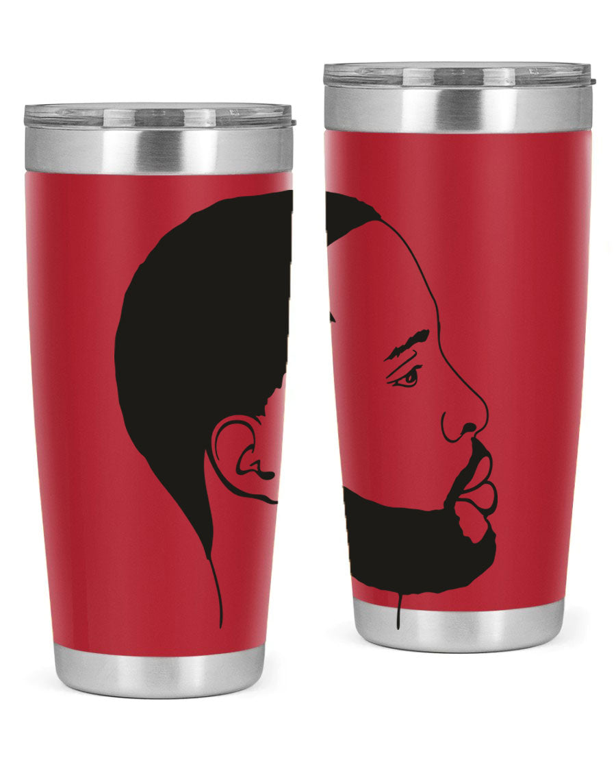 Beardman 54# black tumbler with double wall vacuum stainless steel design, featuring a drink-thru lid and copper lining.