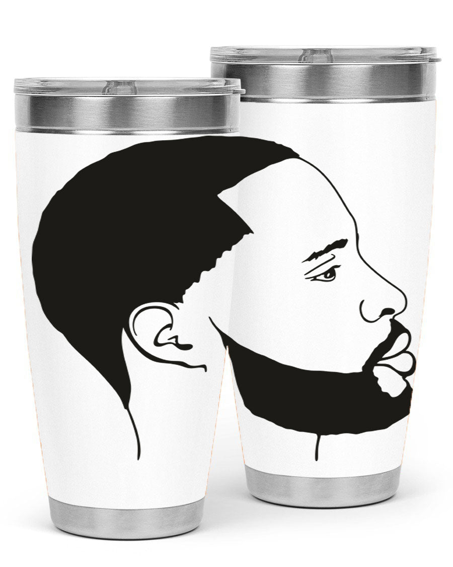 Beardman 54# black tumbler with double wall vacuum stainless steel design, featuring a drink-thru lid and copper lining.