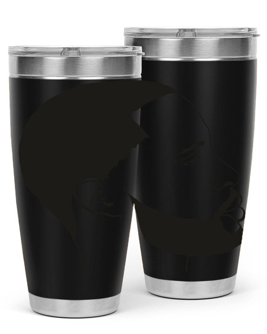 Beardman 54# black tumbler with double wall vacuum stainless steel design, featuring a drink-thru lid and copper lining.