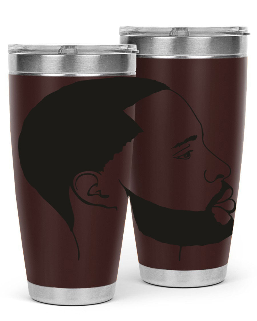Beardman 54# black tumbler with double wall vacuum stainless steel design, featuring a drink-thru lid and copper lining.
