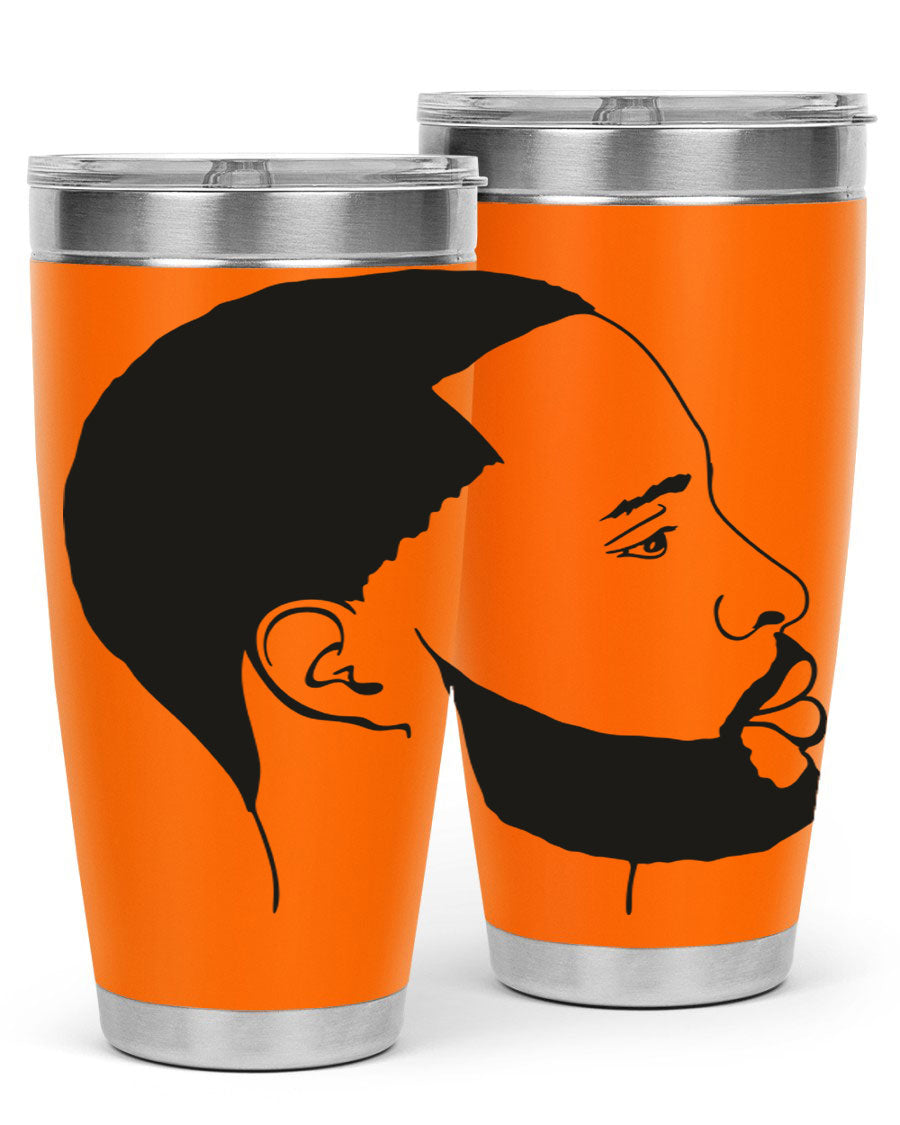 Beardman 54# black tumbler with double wall vacuum stainless steel design, featuring a drink-thru lid and copper lining.