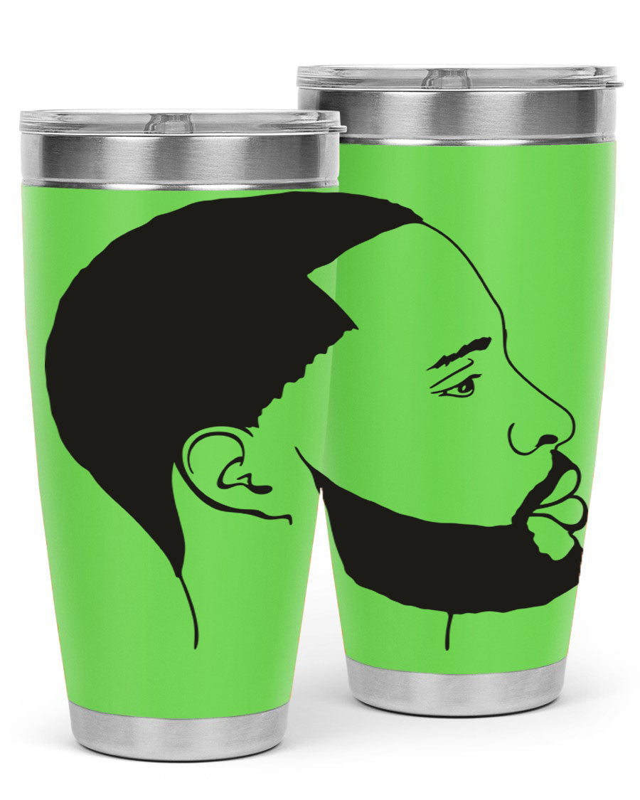 Beardman 54# black tumbler with double wall vacuum stainless steel design, featuring a drink-thru lid and copper lining.