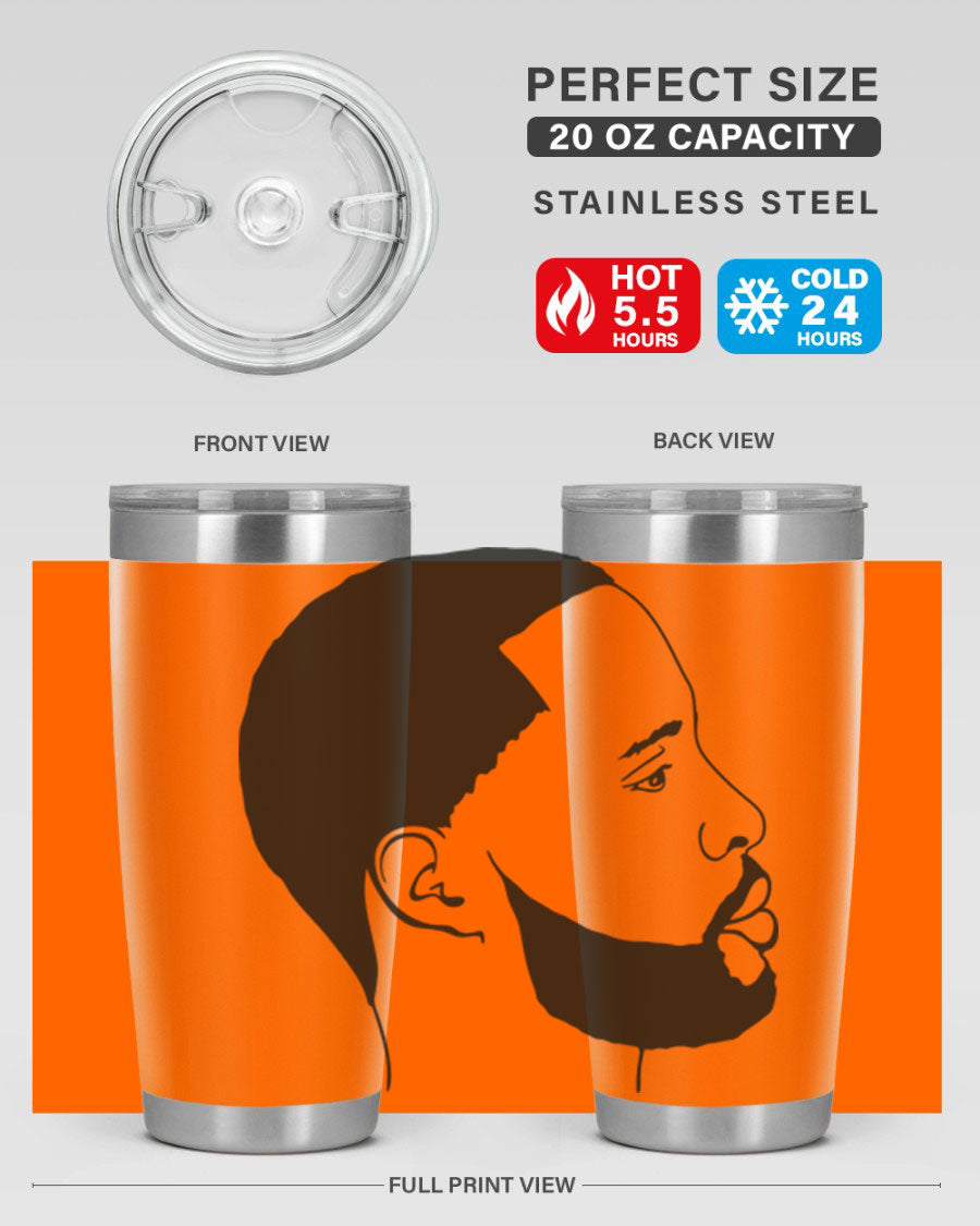 Beardman 54# black tumbler with double wall vacuum stainless steel design, featuring a drink-thru lid and copper lining.