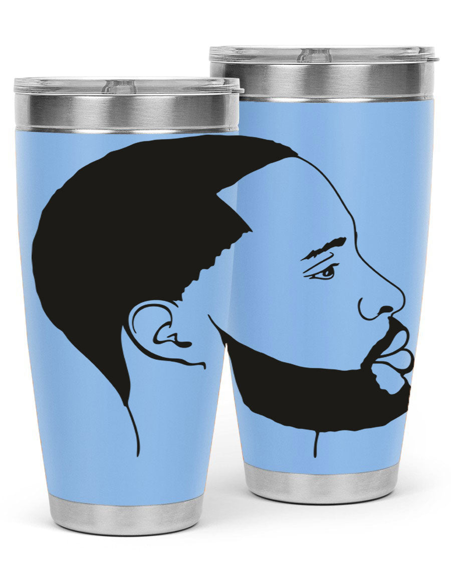 Beardman 54# black tumbler with double wall vacuum stainless steel design, featuring a drink-thru lid and copper lining.