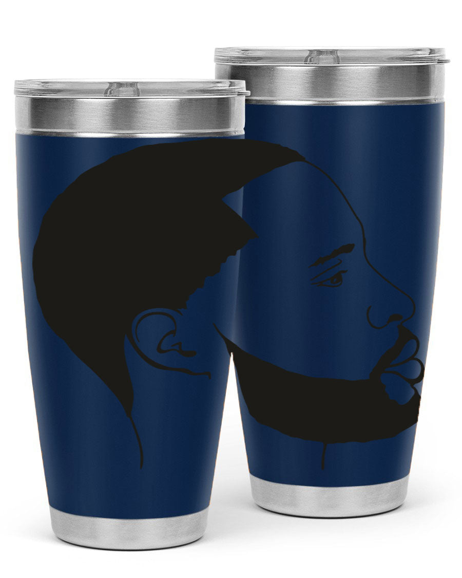 Beardman 54# black tumbler with double wall vacuum stainless steel design, featuring a drink-thru lid and copper lining.