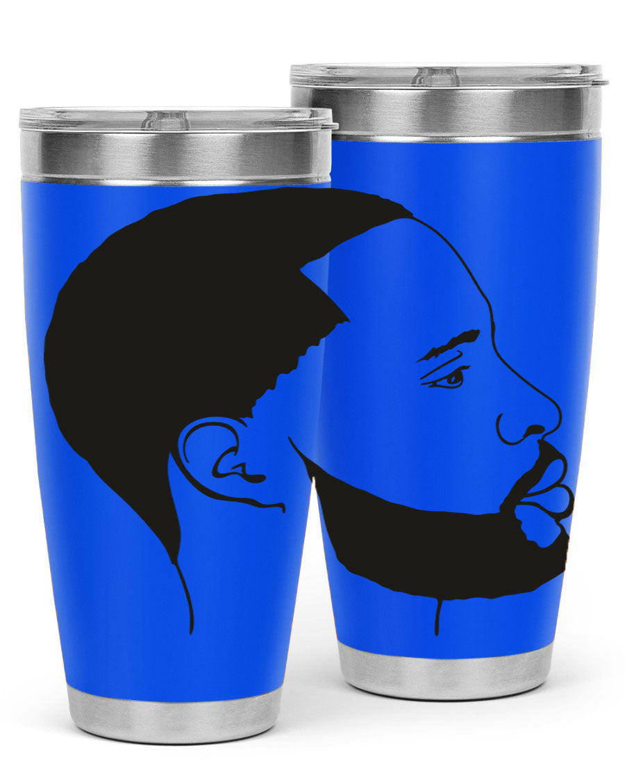 Beardman 54# black tumbler with double wall vacuum stainless steel design, featuring a drink-thru lid and copper lining.