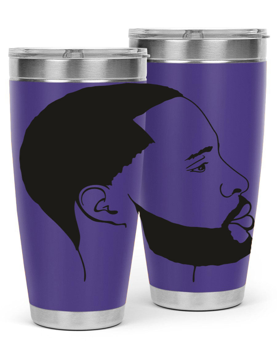 Beardman 54# black tumbler with double wall vacuum stainless steel design, featuring a drink-thru lid and copper lining.