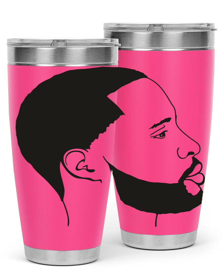 Beardman 54# black tumbler with double wall vacuum stainless steel design, featuring a drink-thru lid and copper lining.