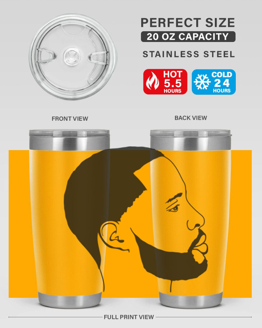 Beardman 54# black tumbler with double wall vacuum stainless steel design, featuring a drink-thru lid and copper lining.