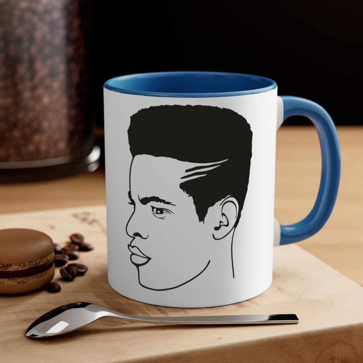 beardman 61# Black Men Boys Mug with a glossy finish and colored handle, available in multiple colors and sizes.