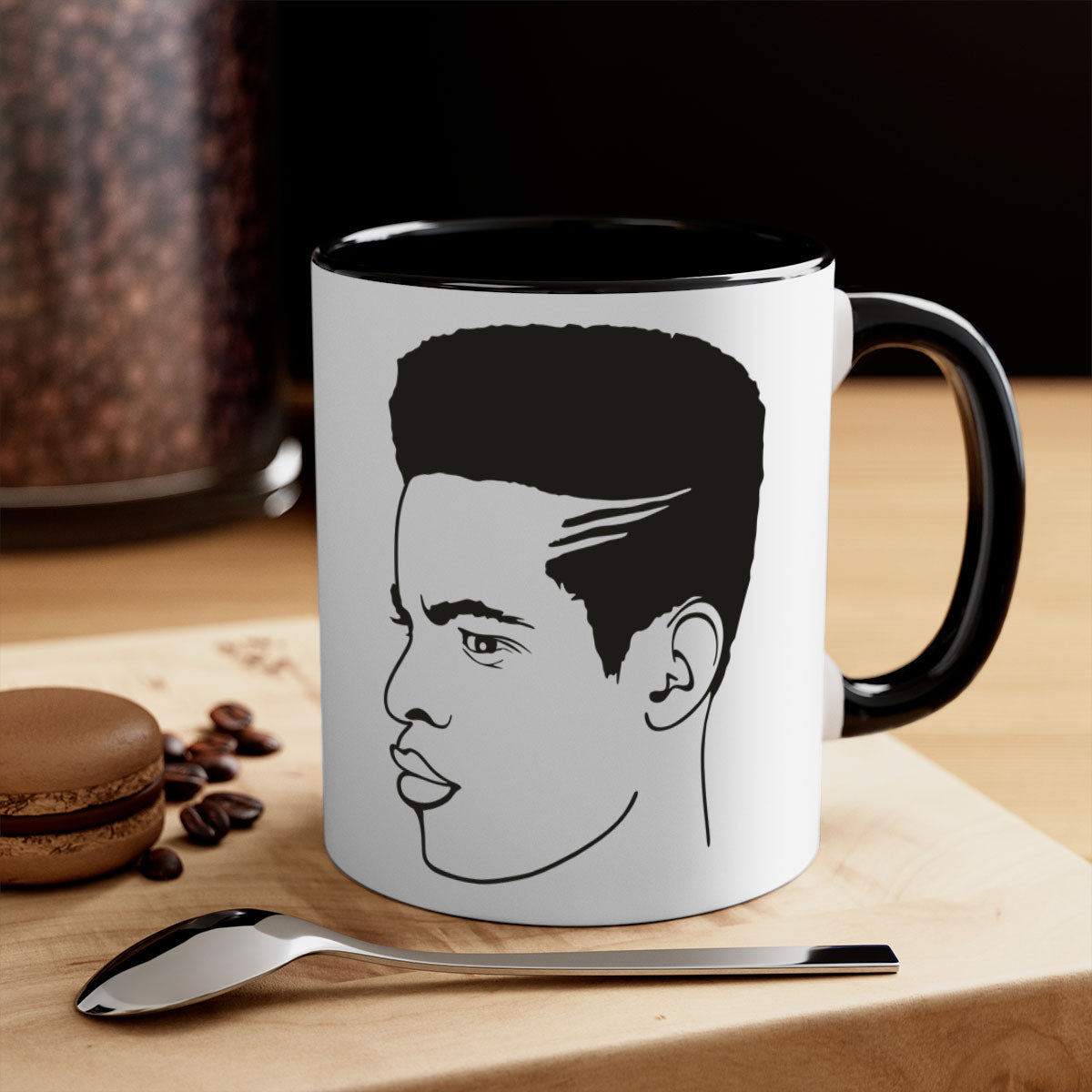 beardman 61# Black Men Boys Mug with a glossy finish and colored handle, available in multiple colors and sizes.