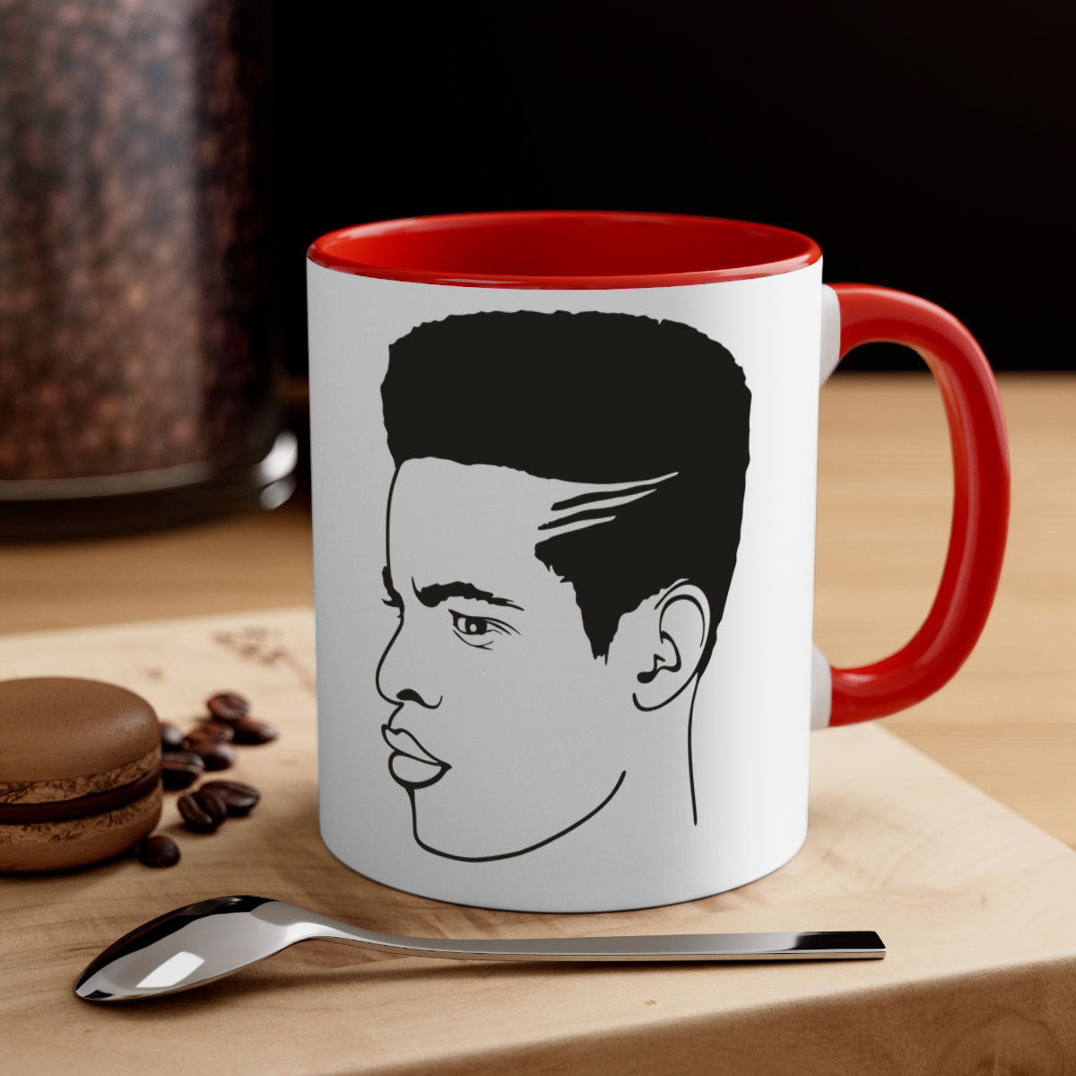 beardman 61# Black Men Boys Mug with a glossy finish and colored handle, available in multiple colors and sizes.