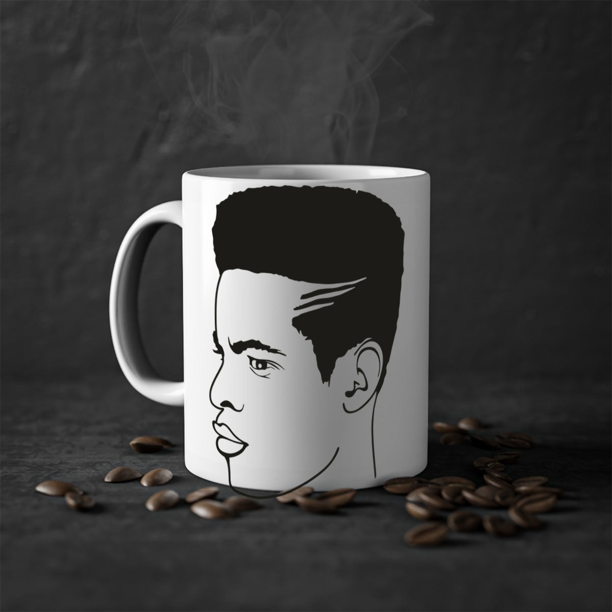 beardman 61# Black Men Boys Mug with a glossy finish and colored handle, available in multiple colors and sizes.