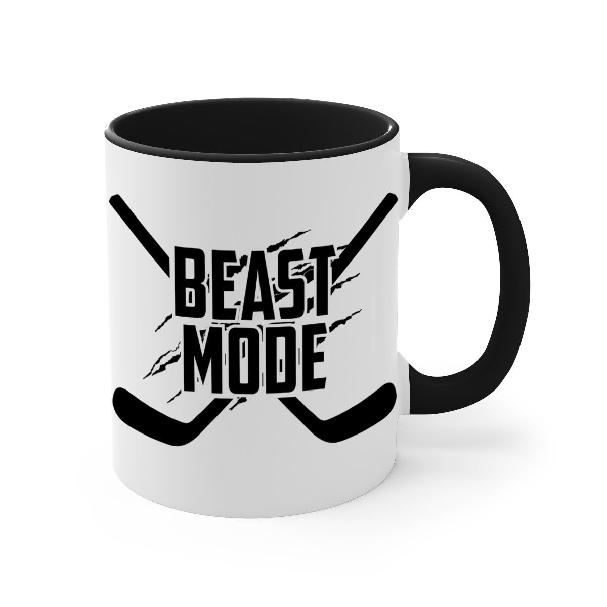 Beast mode 1426# two-tone ceramic coffee mug with colored handle and glossy finish, available in multiple colors.