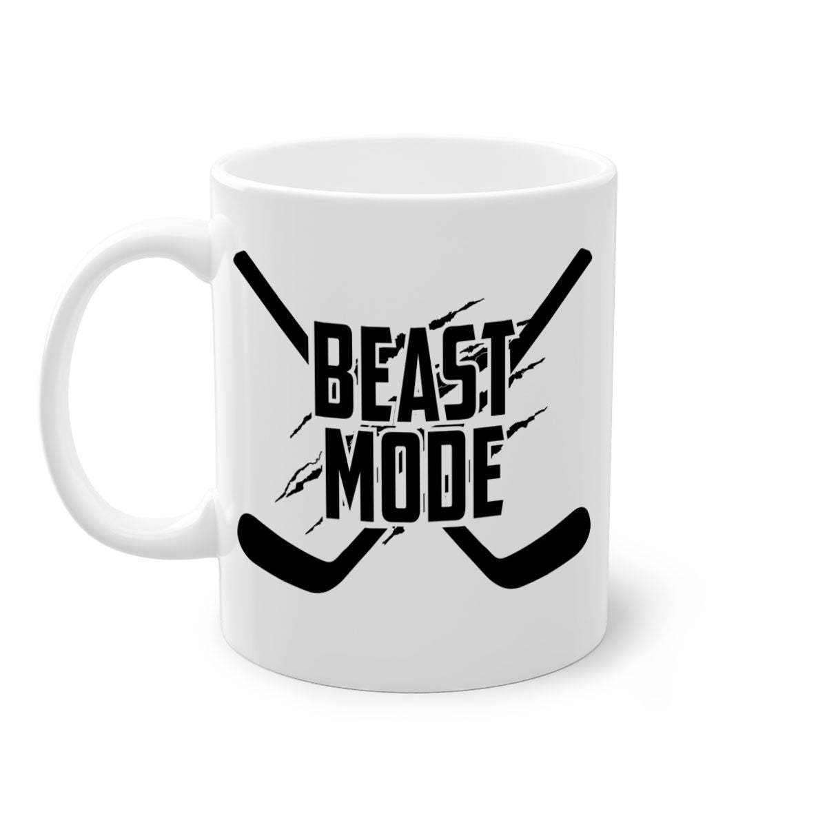 Beast mode 1426# two-tone ceramic coffee mug with colored handle and glossy finish, available in multiple colors.