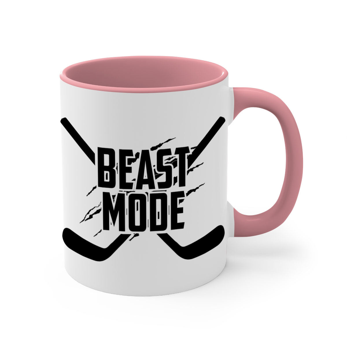 Beast mode 1426# two-tone ceramic coffee mug with colored handle and glossy finish, available in multiple colors.