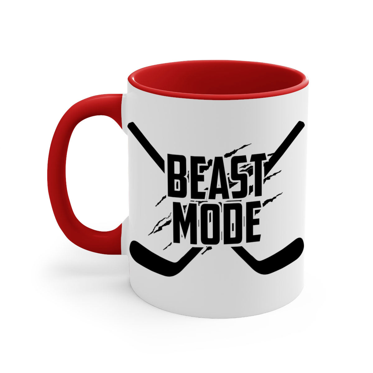 Beast mode 1426# two-tone ceramic coffee mug with colored handle and glossy finish, available in multiple colors.