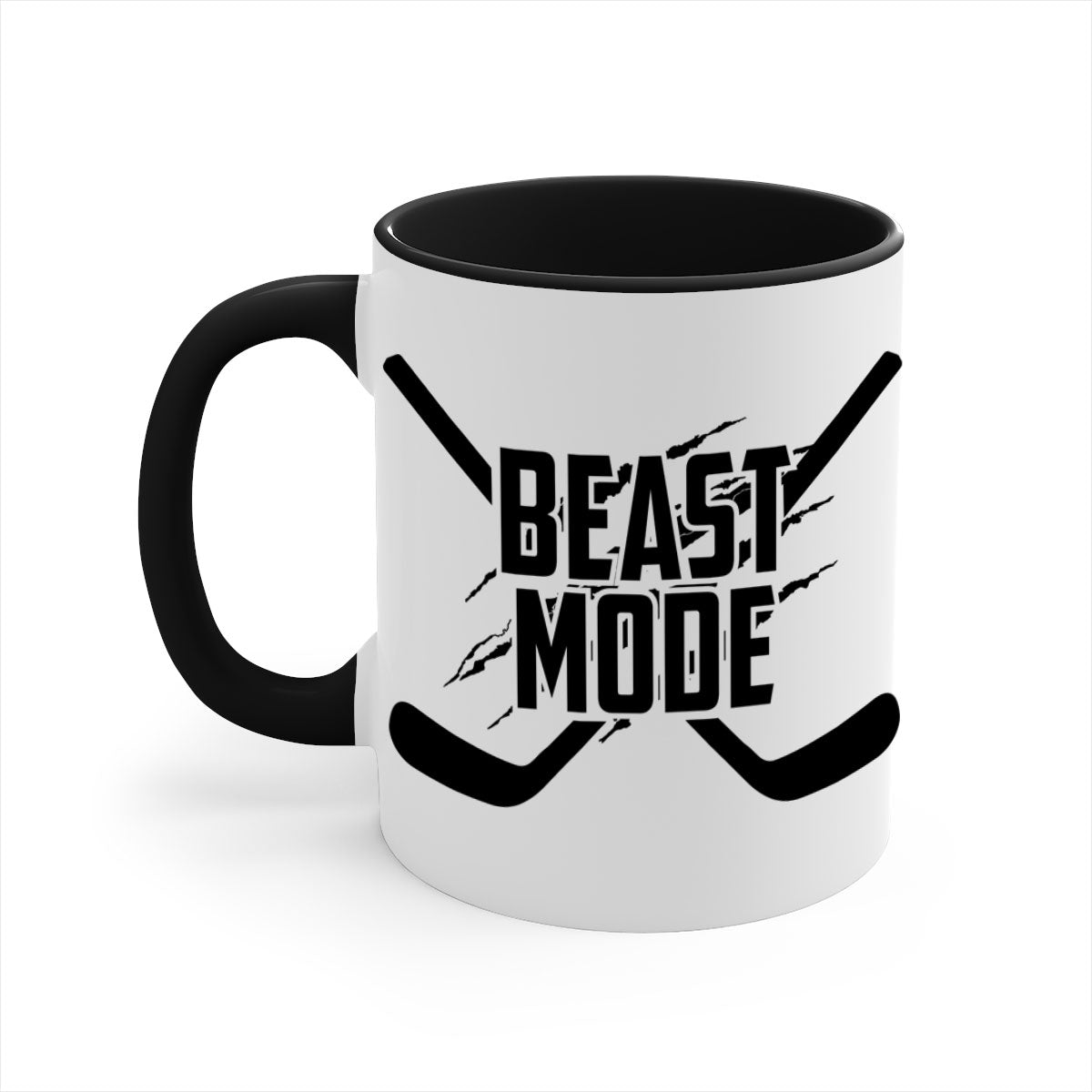 Beast mode 1426# two-tone ceramic coffee mug with colored handle and glossy finish, available in multiple colors.