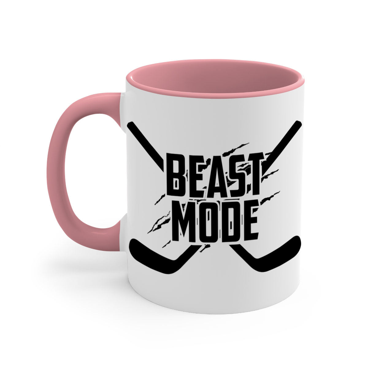 Beast mode 1426# two-tone ceramic coffee mug with colored handle and glossy finish, available in multiple colors.
