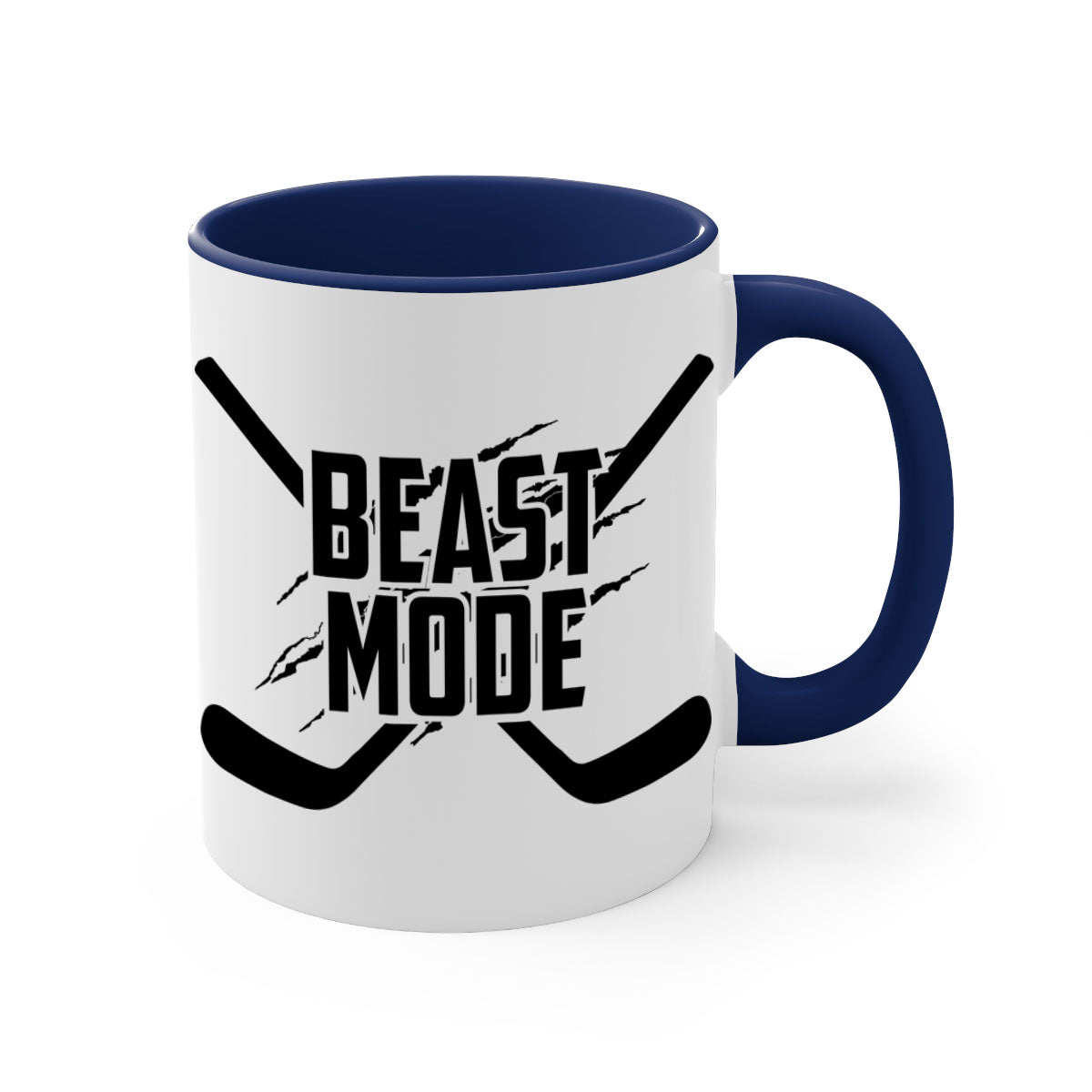 Beast mode 1426# two-tone ceramic coffee mug with colored handle and glossy finish, available in multiple colors.