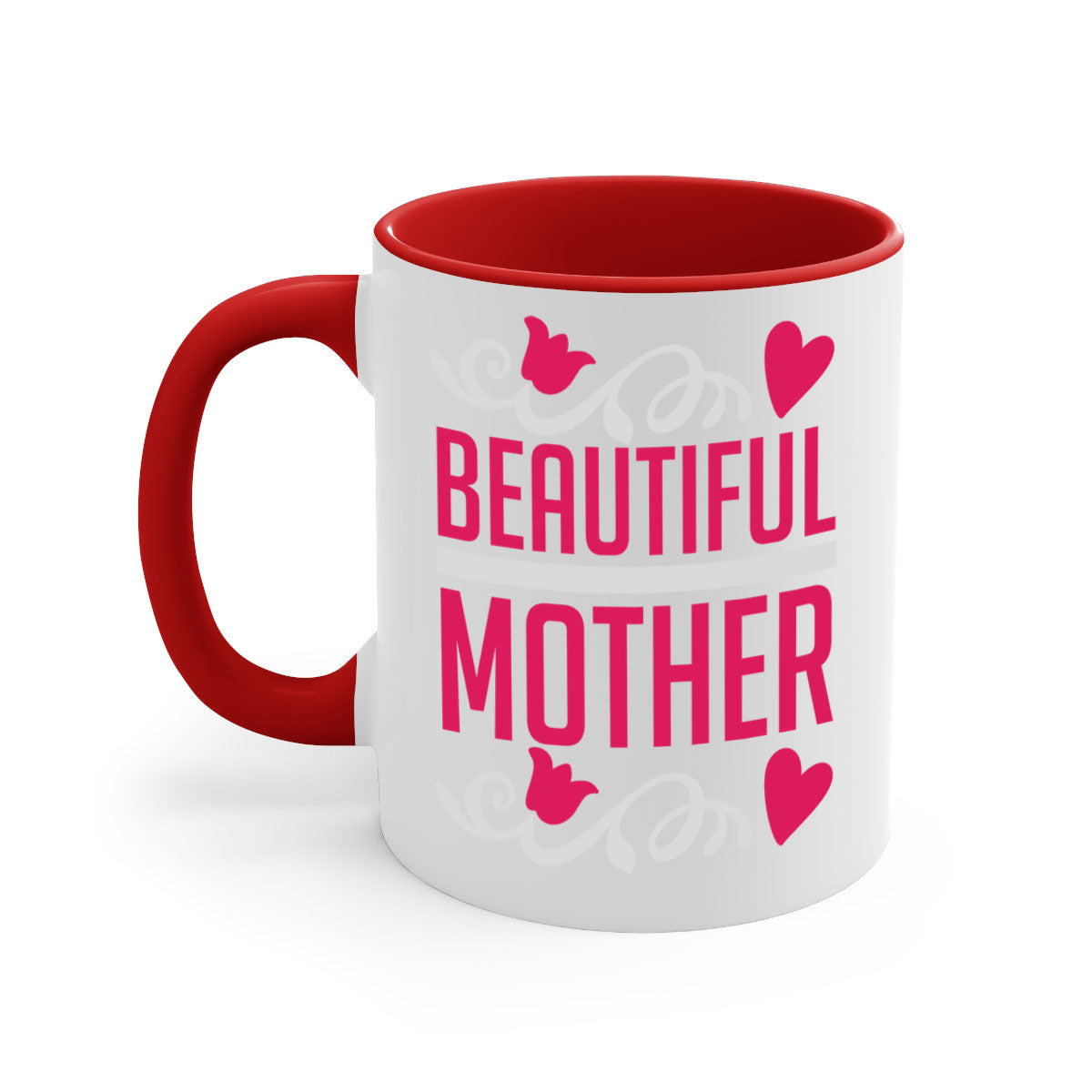 Beautiful 213# Mom Mug with a glossy finish and colored handle, available in multiple colors and sizes.