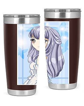 Beautiful and Pretty Princess Silver Hair Tumbler featuring a stunning design with double wall vacuum insulation for hot and cold beverages.