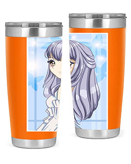 Beautiful and Pretty Princess Silver Hair Tumbler featuring a stunning design with double wall vacuum insulation for hot and cold beverages.
