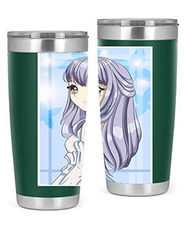 Beautiful and Pretty Princess Silver Hair Tumbler featuring a stunning design with double wall vacuum insulation for hot and cold beverages.