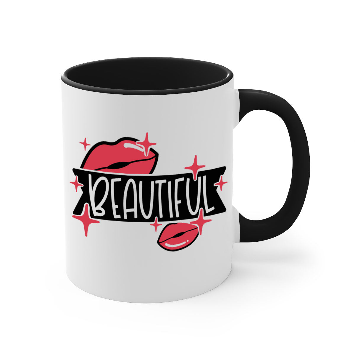 Beautiful Style 139# two-tone ceramic coffee mug with colored handle and glossy finish, available in multiple colors.