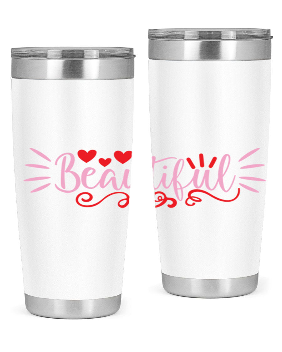 Beautiful Style 163# Tumbler showcasing its sleek stainless steel design and drink-thru lid, perfect for hot and cold beverages.