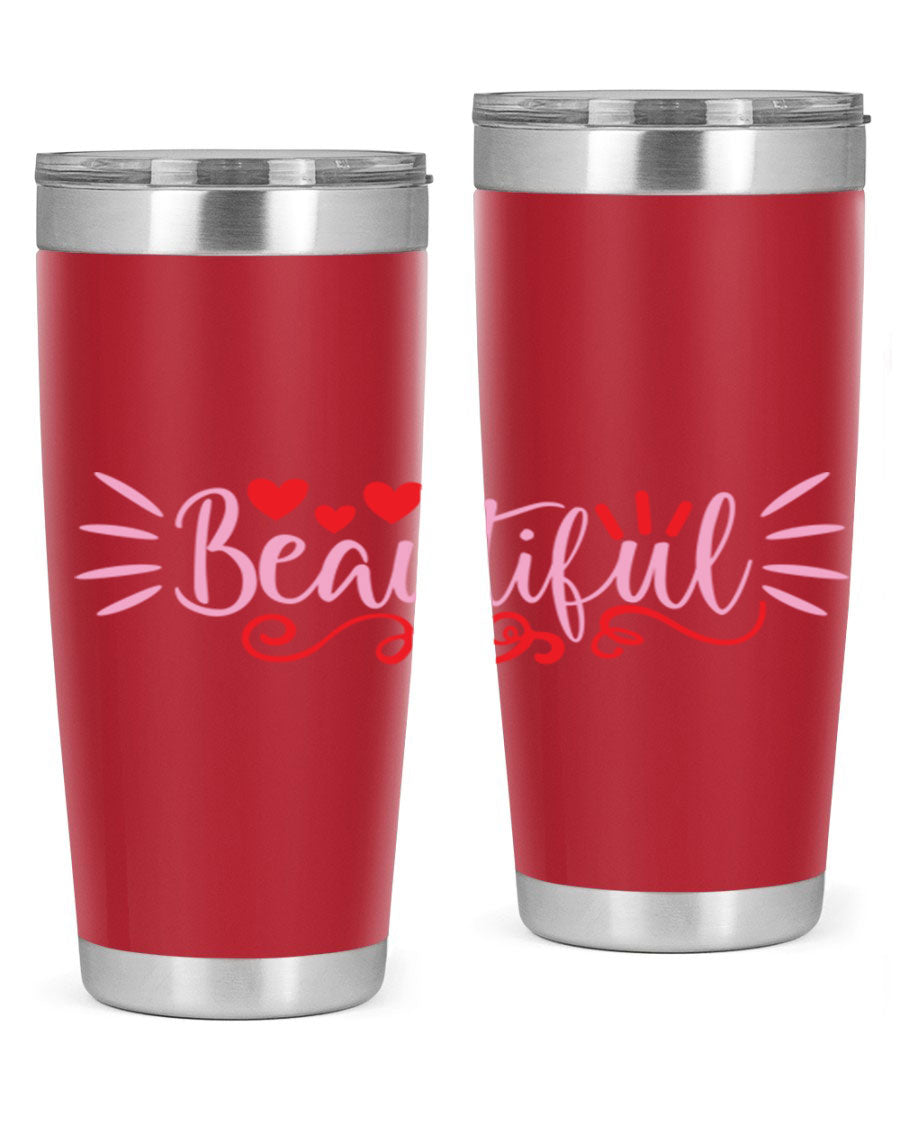 Beautiful Style 163# Tumbler showcasing its sleek stainless steel design and drink-thru lid, perfect for hot and cold beverages.
