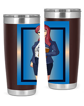 Beautiful Teacher Girl Anime Tumbler showcasing vibrant design and stainless steel construction, perfect for hot and cold beverages.