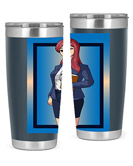 Beautiful Teacher Girl Anime Tumbler showcasing vibrant design and stainless steel construction, perfect for hot and cold beverages.