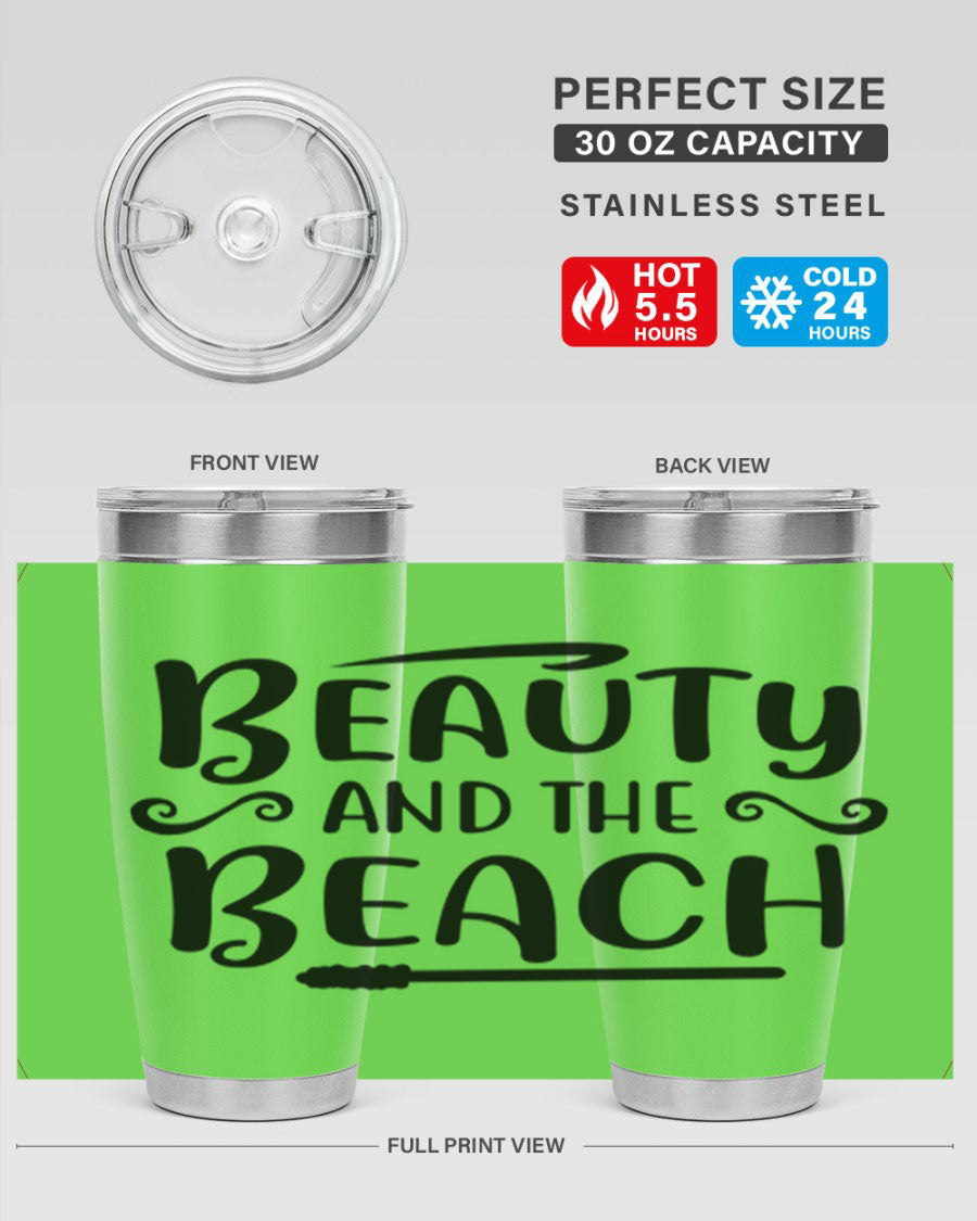 Beauty And The Beach Cotton Tank in vibrant colors, showcasing a stylish beach-themed design, perfect for summer wear.