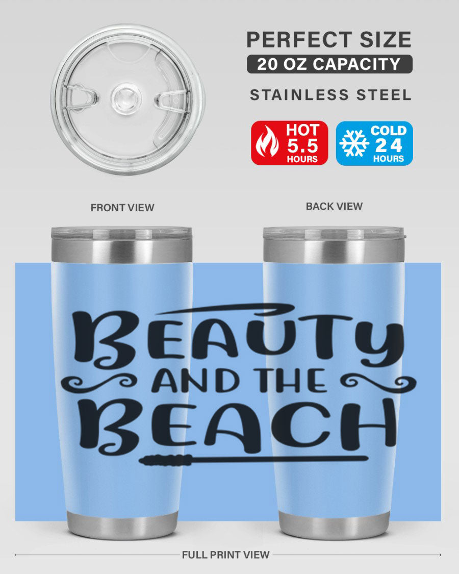 Beauty And The Beach Cotton Tank in vibrant colors, showcasing a stylish beach-themed design, perfect for summer wear.