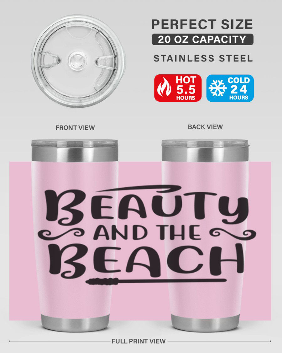 Beauty And The Beach Cotton Tank in vibrant colors, showcasing a stylish beach-themed design, perfect for summer wear.