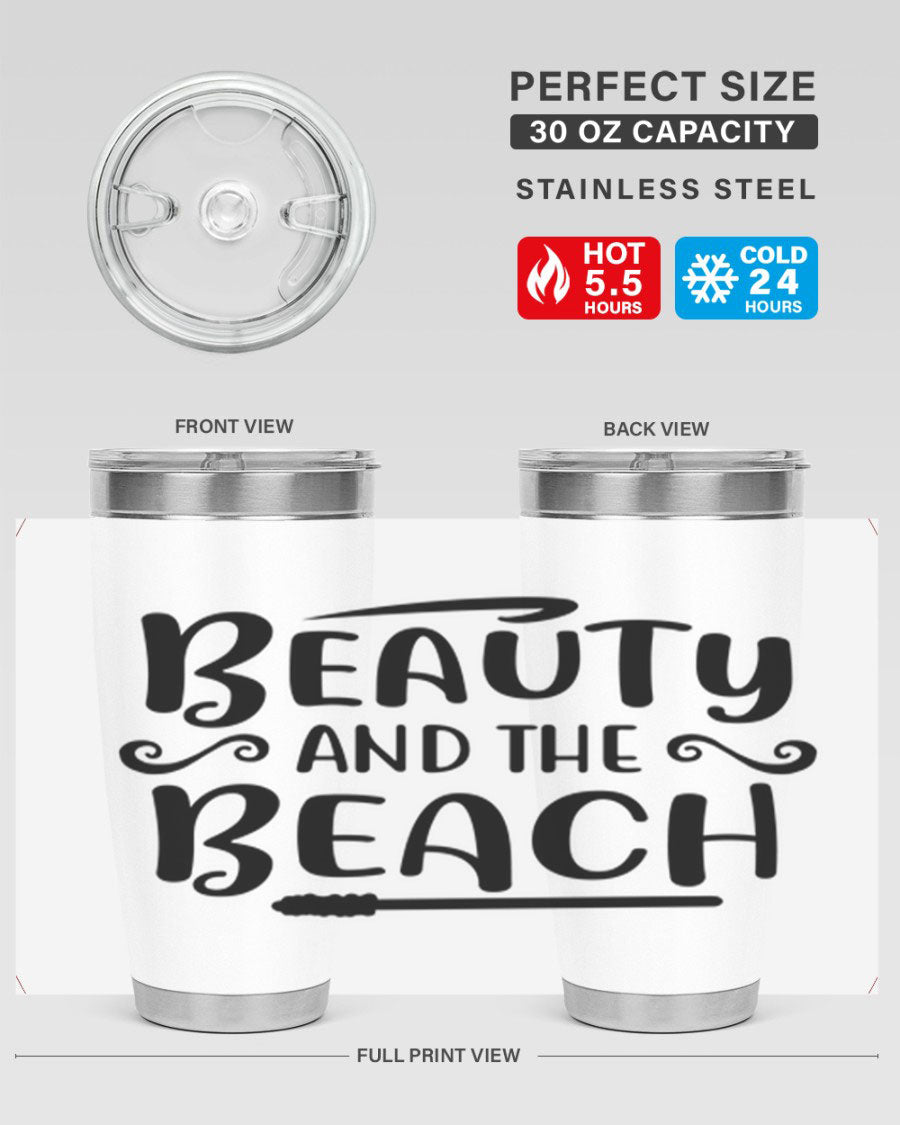 Beauty And The Beach Cotton Tank in vibrant colors, showcasing a stylish beach-themed design, perfect for summer wear.