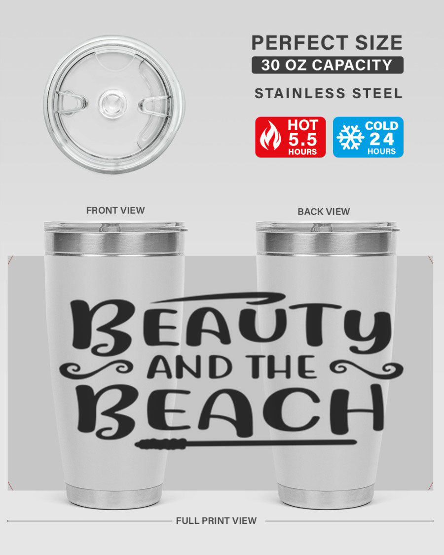 Beauty And The Beach Cotton Tank in vibrant colors, showcasing a stylish beach-themed design, perfect for summer wear.