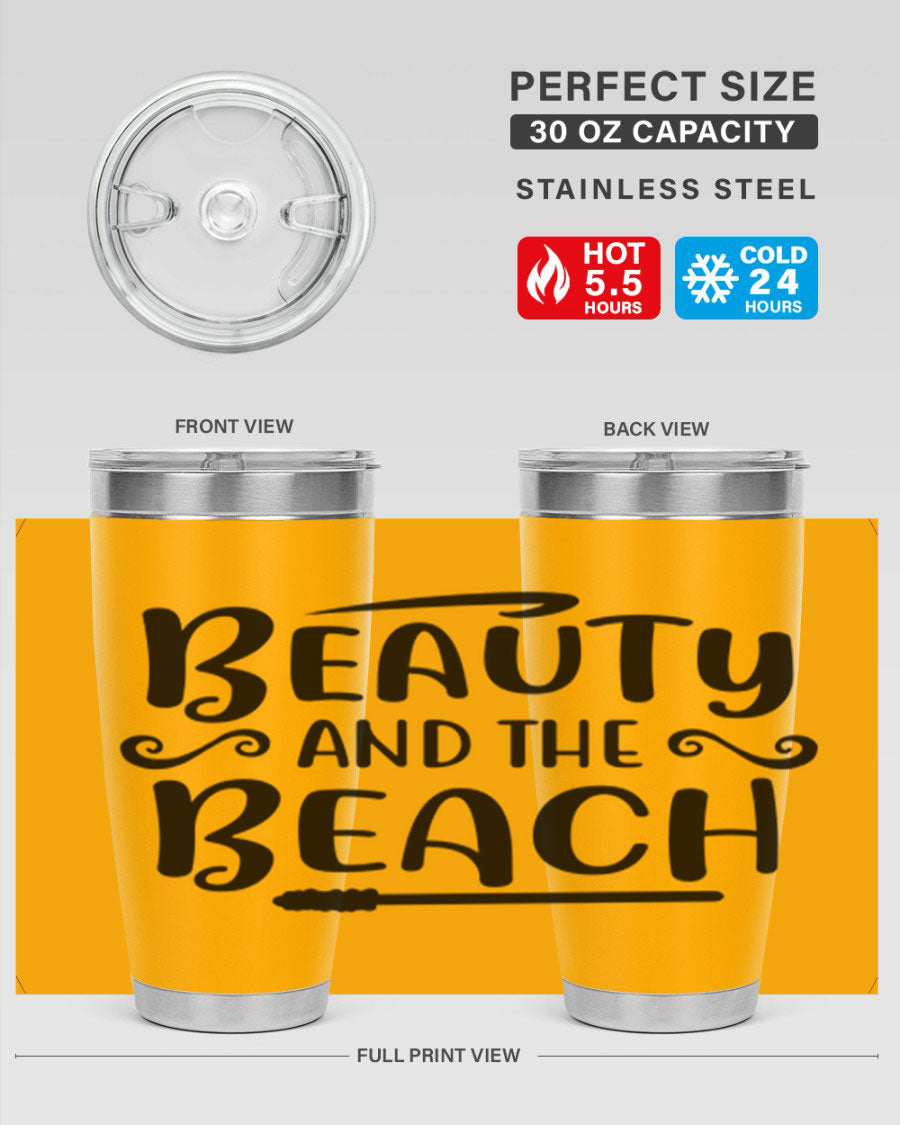 Beauty And The Beach Cotton Tank in vibrant colors, showcasing a stylish beach-themed design, perfect for summer wear.