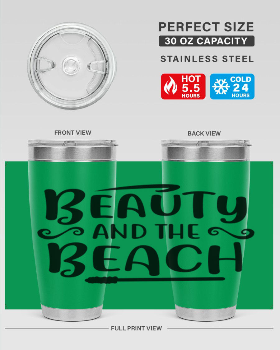 Beauty And The Beach Cotton Tank in vibrant colors, showcasing a stylish beach-themed design, perfect for summer wear.