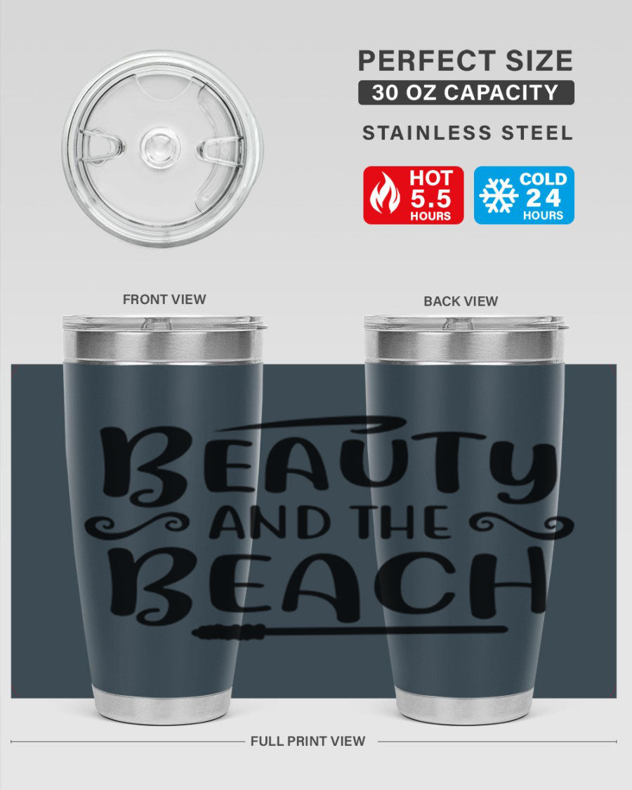 Beauty And The Beach Cotton Tank in vibrant colors, showcasing a stylish beach-themed design, perfect for summer wear.