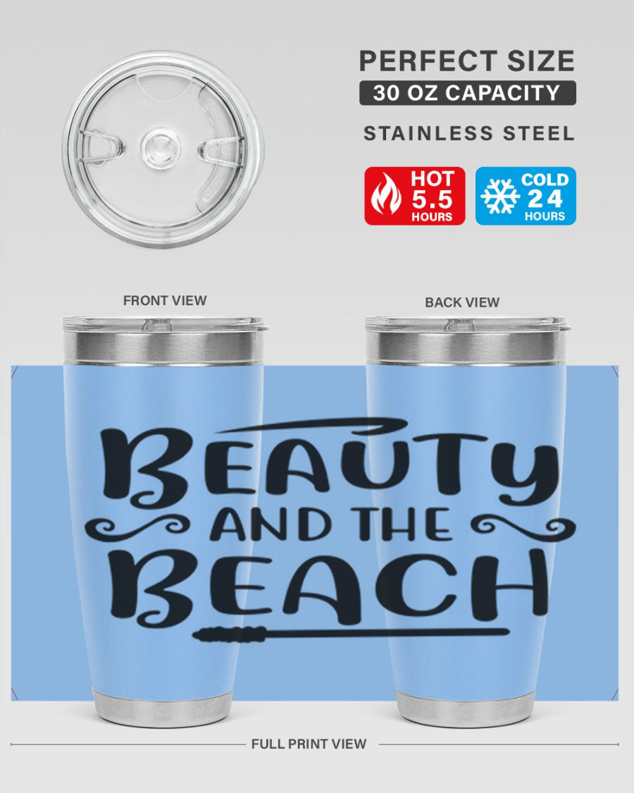 Beauty And The Beach Cotton Tank in vibrant colors, showcasing a stylish beach-themed design, perfect for summer wear.