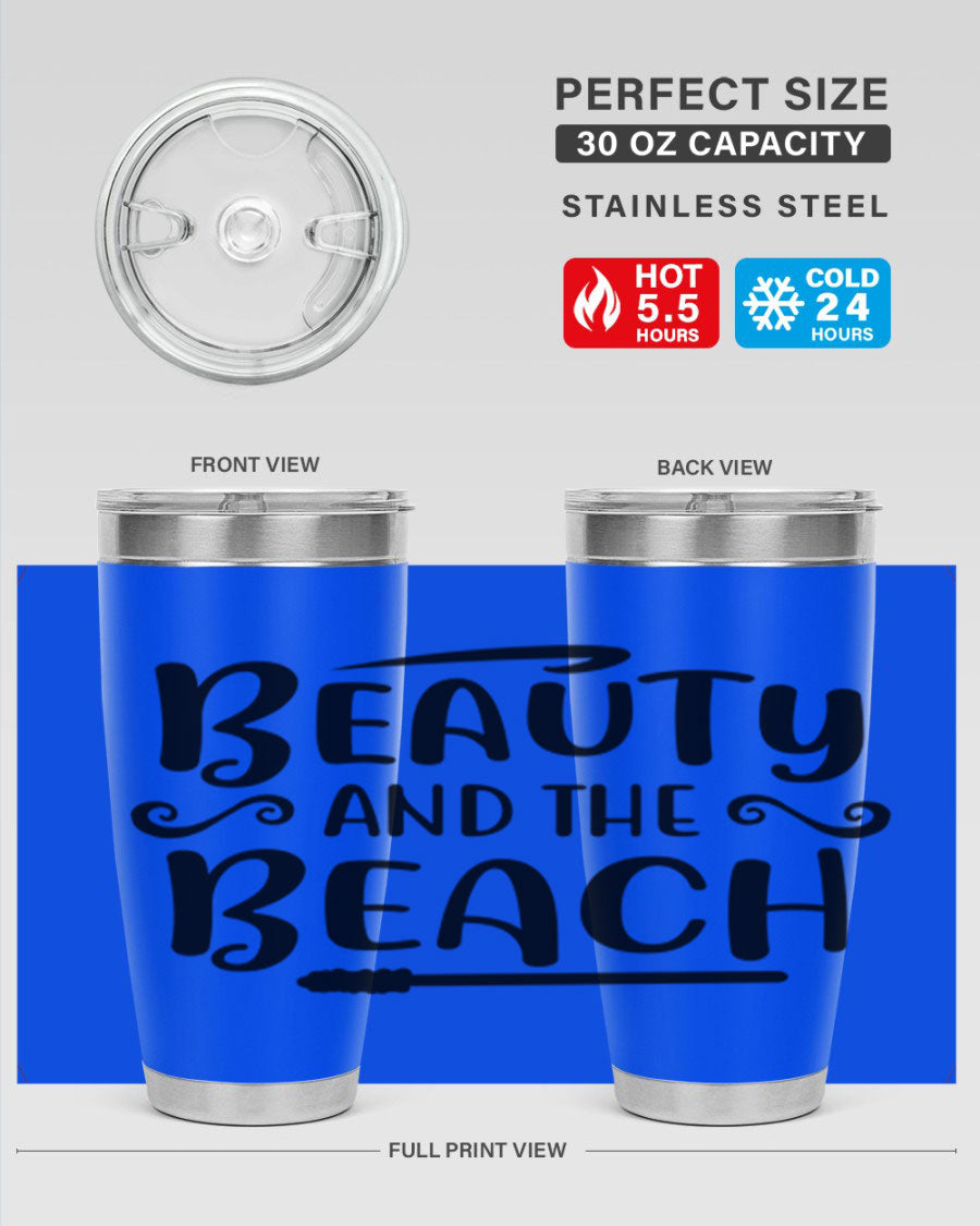 Beauty And The Beach Cotton Tank in vibrant colors, showcasing a stylish beach-themed design, perfect for summer wear.