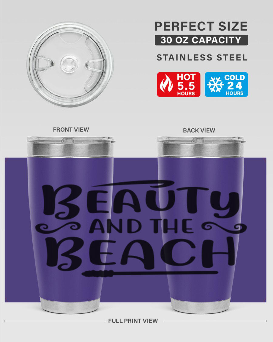 Beauty And The Beach Cotton Tank in vibrant colors, showcasing a stylish beach-themed design, perfect for summer wear.