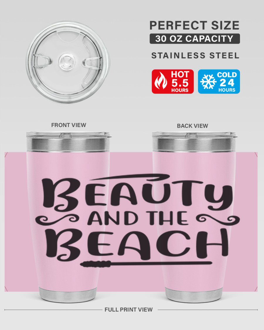 Beauty And The Beach Cotton Tank in vibrant colors, showcasing a stylish beach-themed design, perfect for summer wear.