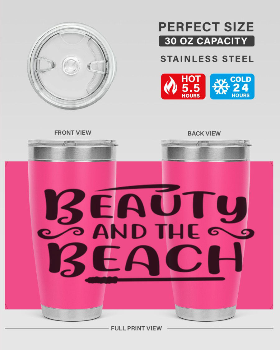 Beauty And The Beach Cotton Tank in vibrant colors, showcasing a stylish beach-themed design, perfect for summer wear.